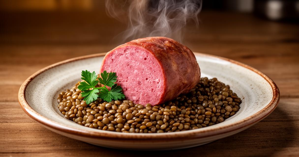 Lire la suite à propos de l’article Cotechino italien : découvrez la recette traditionnelle aux lentilles avec produits frais